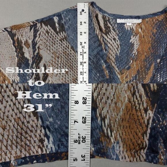 Bryn Walker Top 100% Silk Sheer Oversized Sz S Cap Sleeve Made in USA Lagenlook - Picture 4 of 11